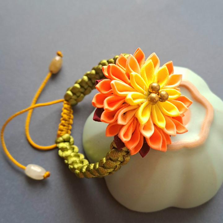 日式細工花編結手環